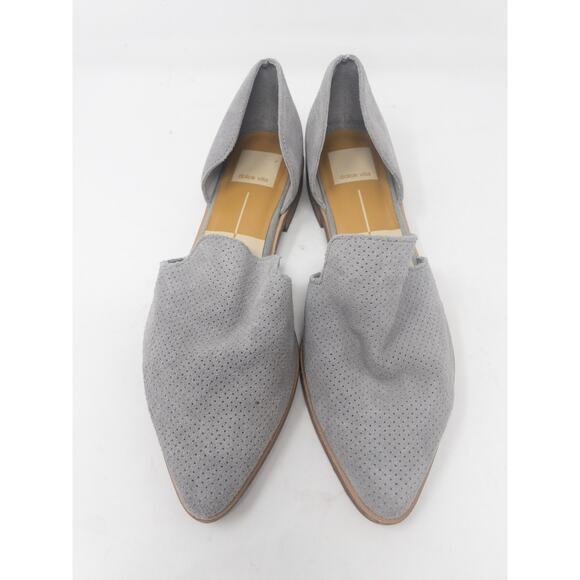 Dolce Vita KELSA Grey Suede Block Heel Flat Pointed Toe Slip On Shoe Size 8 - Picture 4 of 6